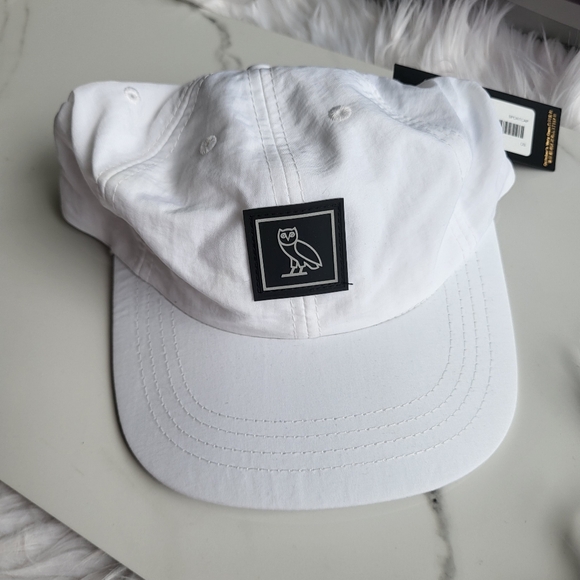 OVO Nylon White Sports Cap Adjustable Reflective Strap Hat - Picture 2 of 8